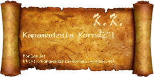 Kapamadzsia Kornél névjegykártya